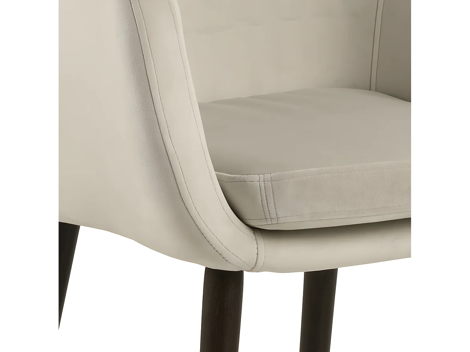 Nora Chaise de salle à manger avec accoudoirs en velours, brun.