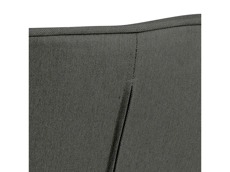 Silla de comedor Aura patas de roble con reposabrazos y retorno en color gris oscuro.