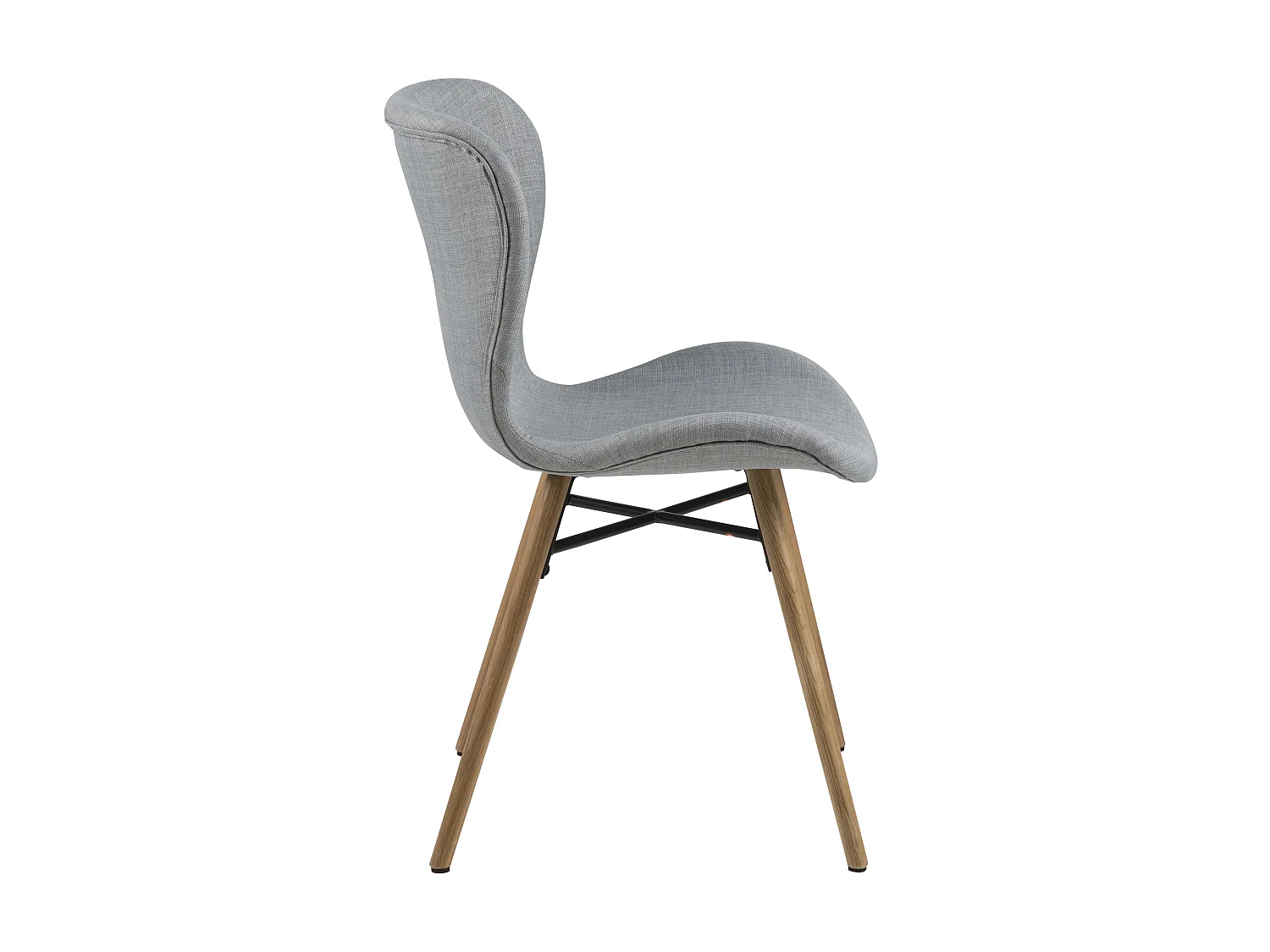 Bali Esszimmerstuhl Stoff hellgrau und massiven Beinen aus Eiche.