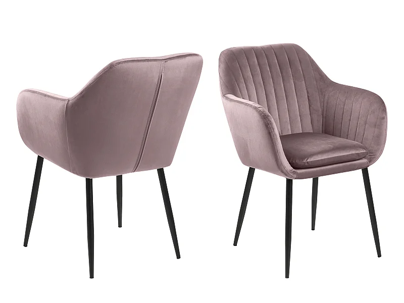 Emil Esszimmerstuhl dusty rose, Metall schwarz.