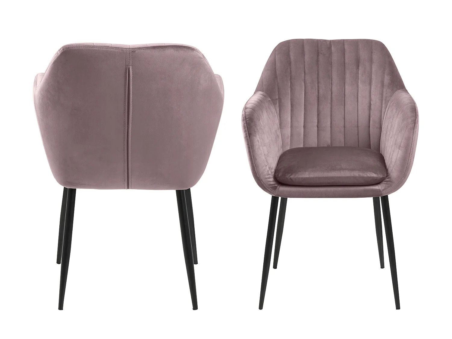 Emil Esszimmerstuhl dusty rose, Metall schwarz.