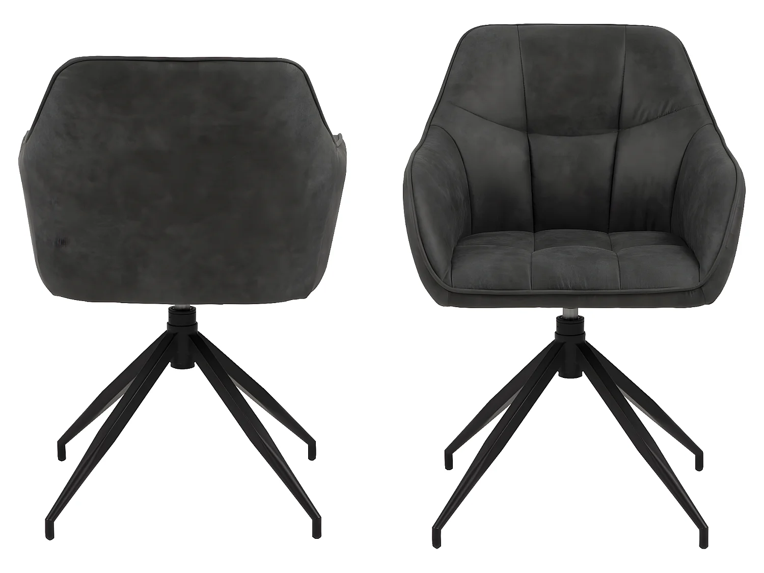 Brenny eetkamerstoel met armleuningen en draaifunctie grijs.