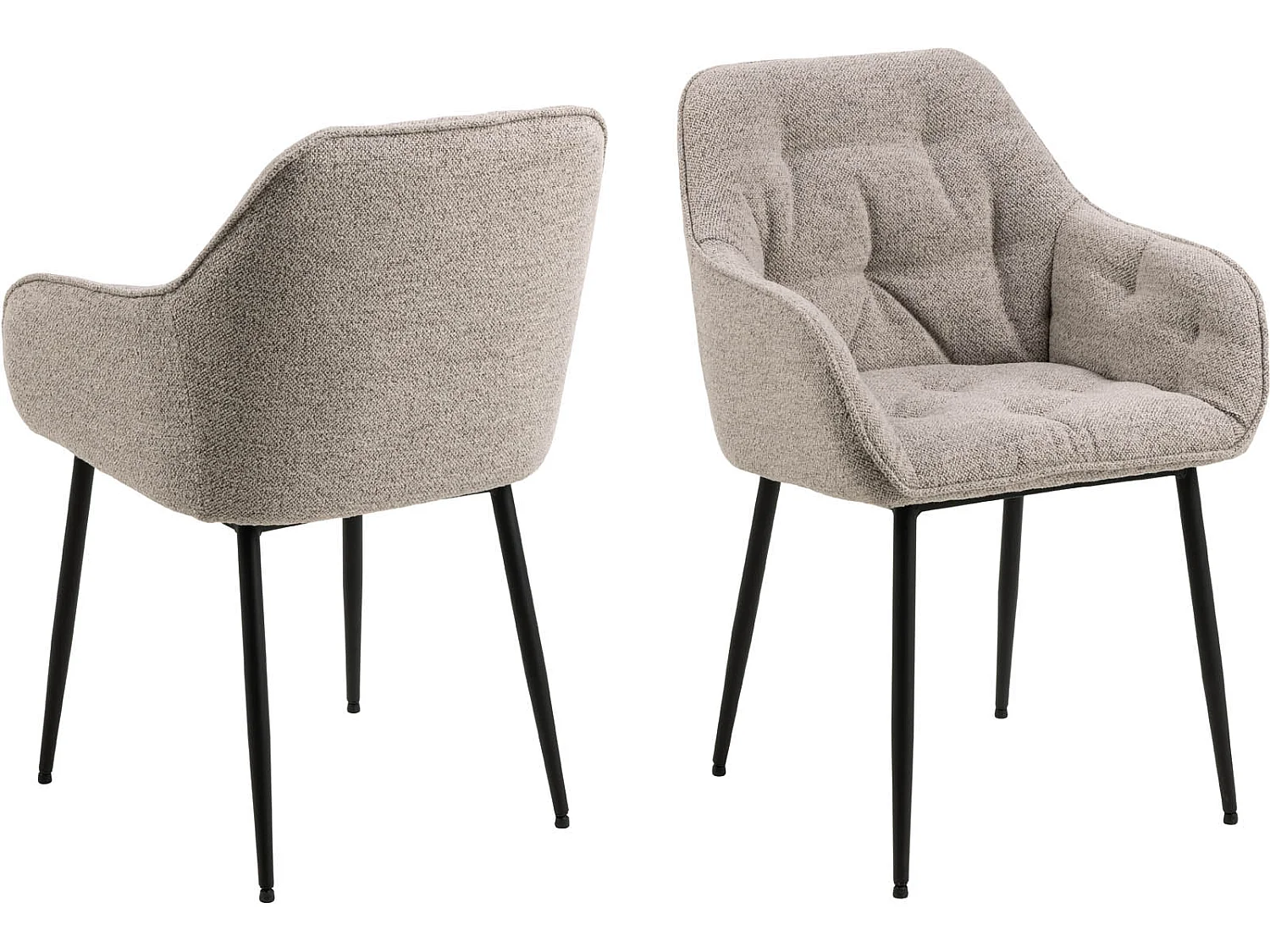 Brooke chaise de salle à manger avec accoudoirs beige.