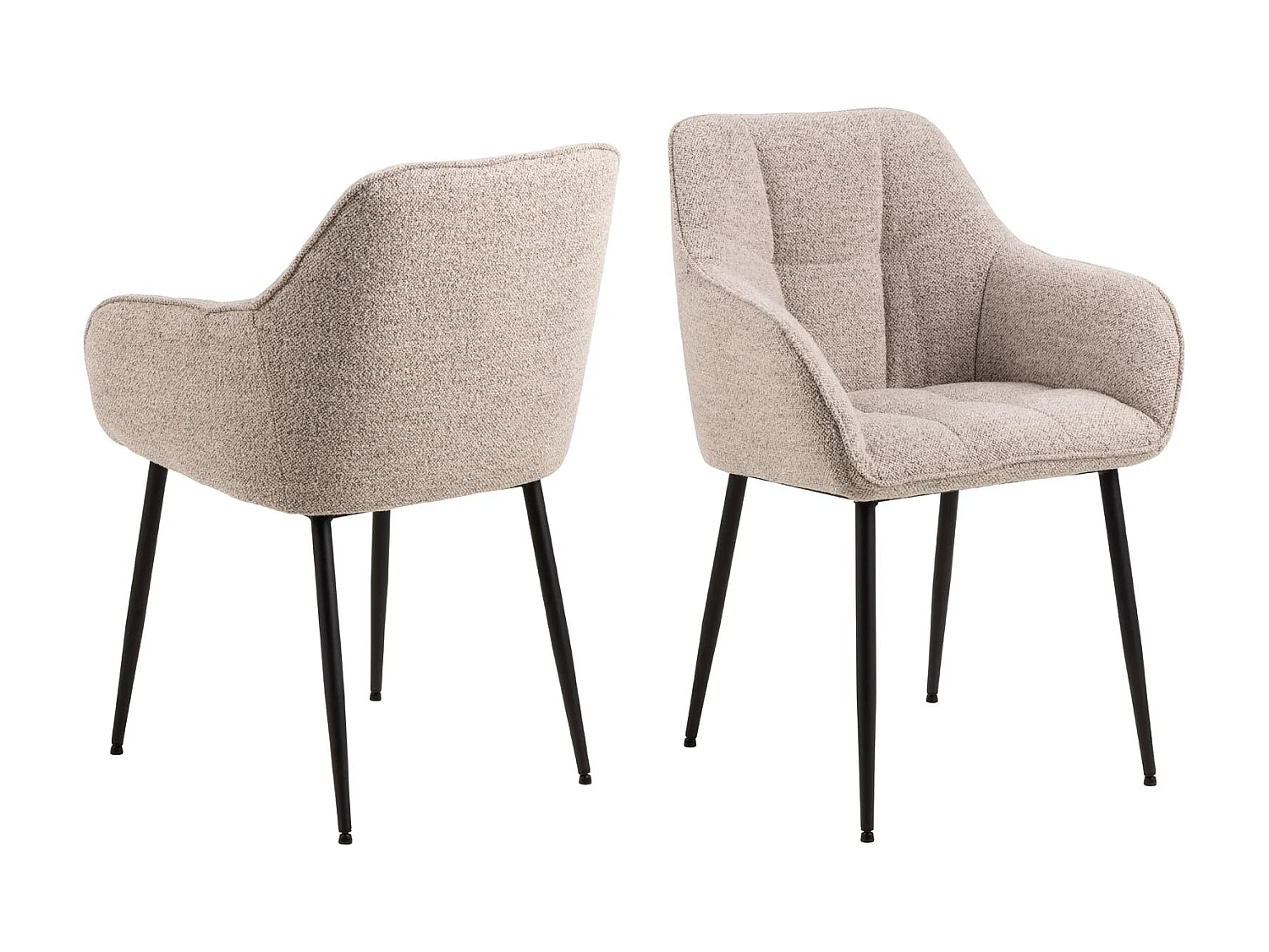 Brenda chaise de salle à manger avec accoudoirs beige.