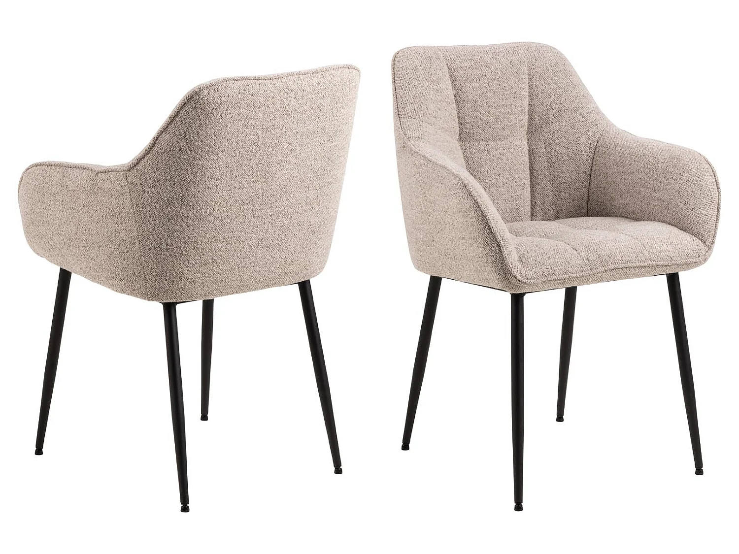 Brenda chaise de salle à manger avec accoudoirs beige.