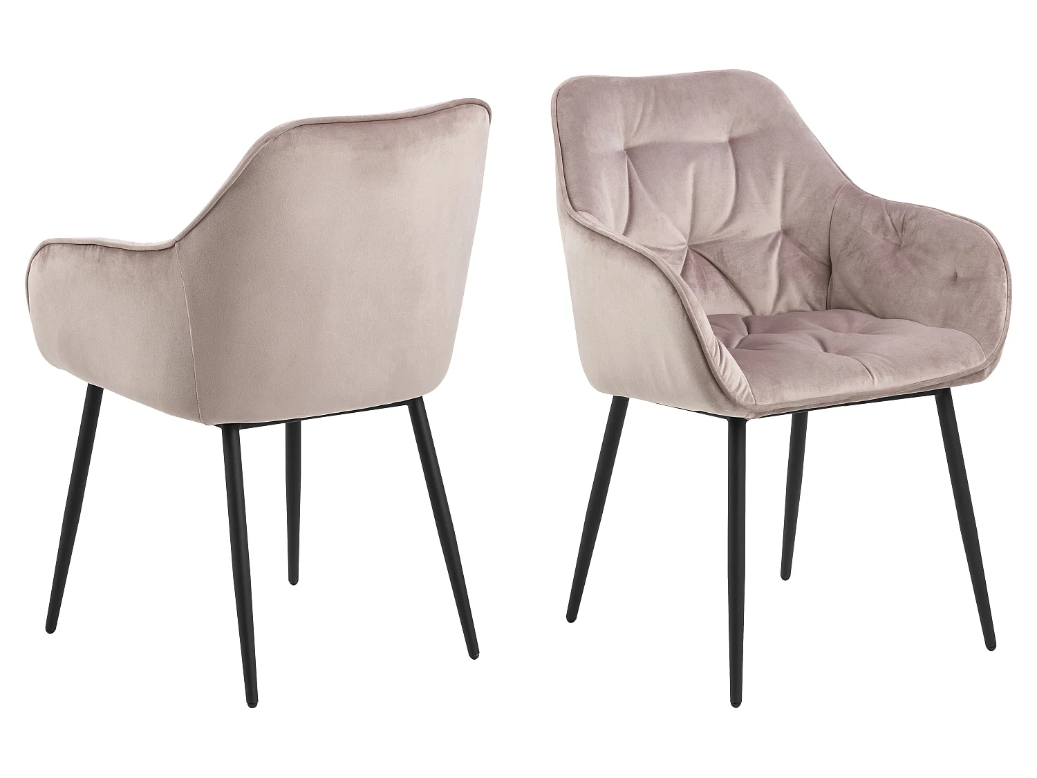 Bruks Chaise de salle à manger avec accoudoirs, rose.