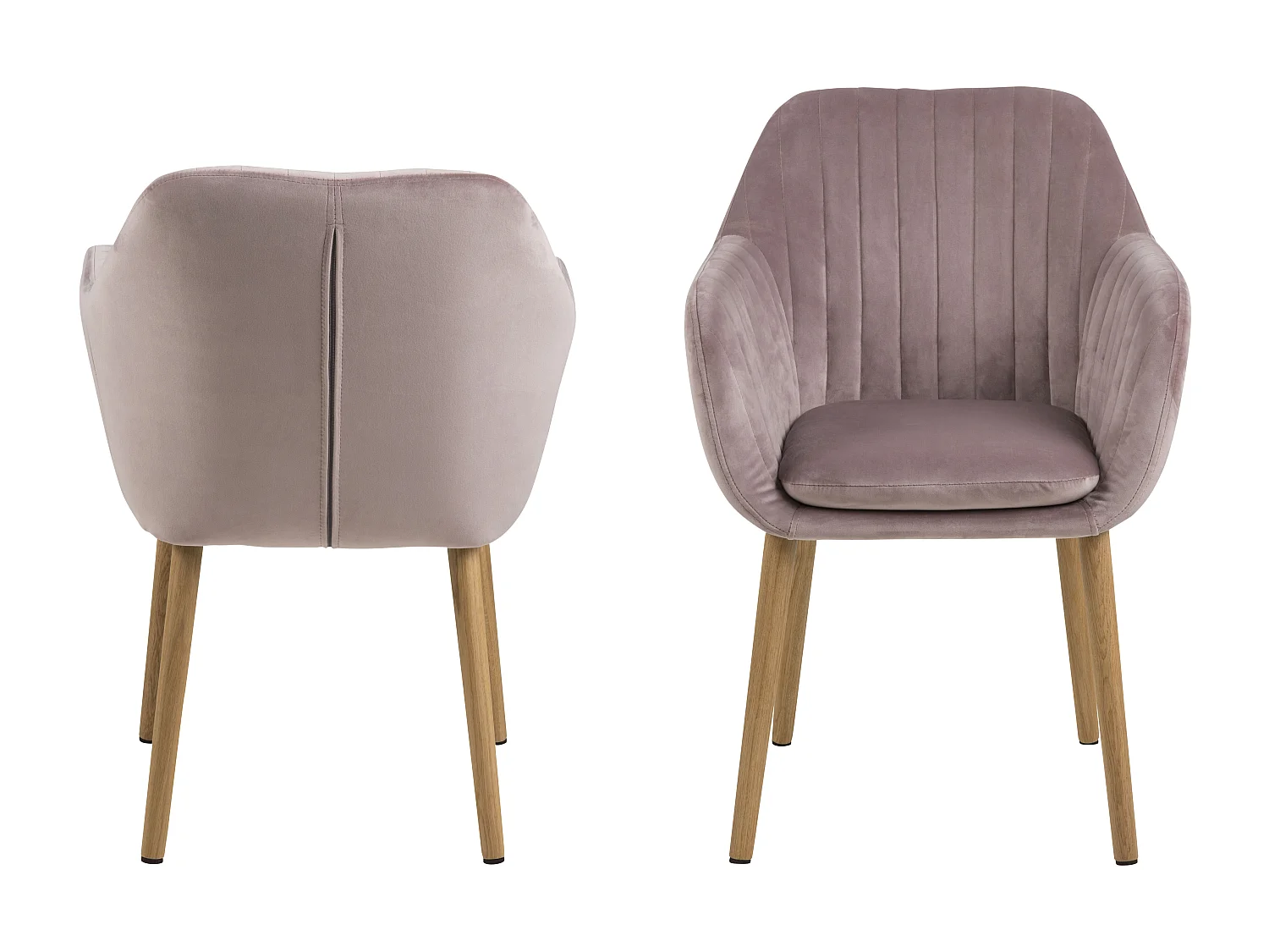 Emilee eetkamerstoel roze, eik.