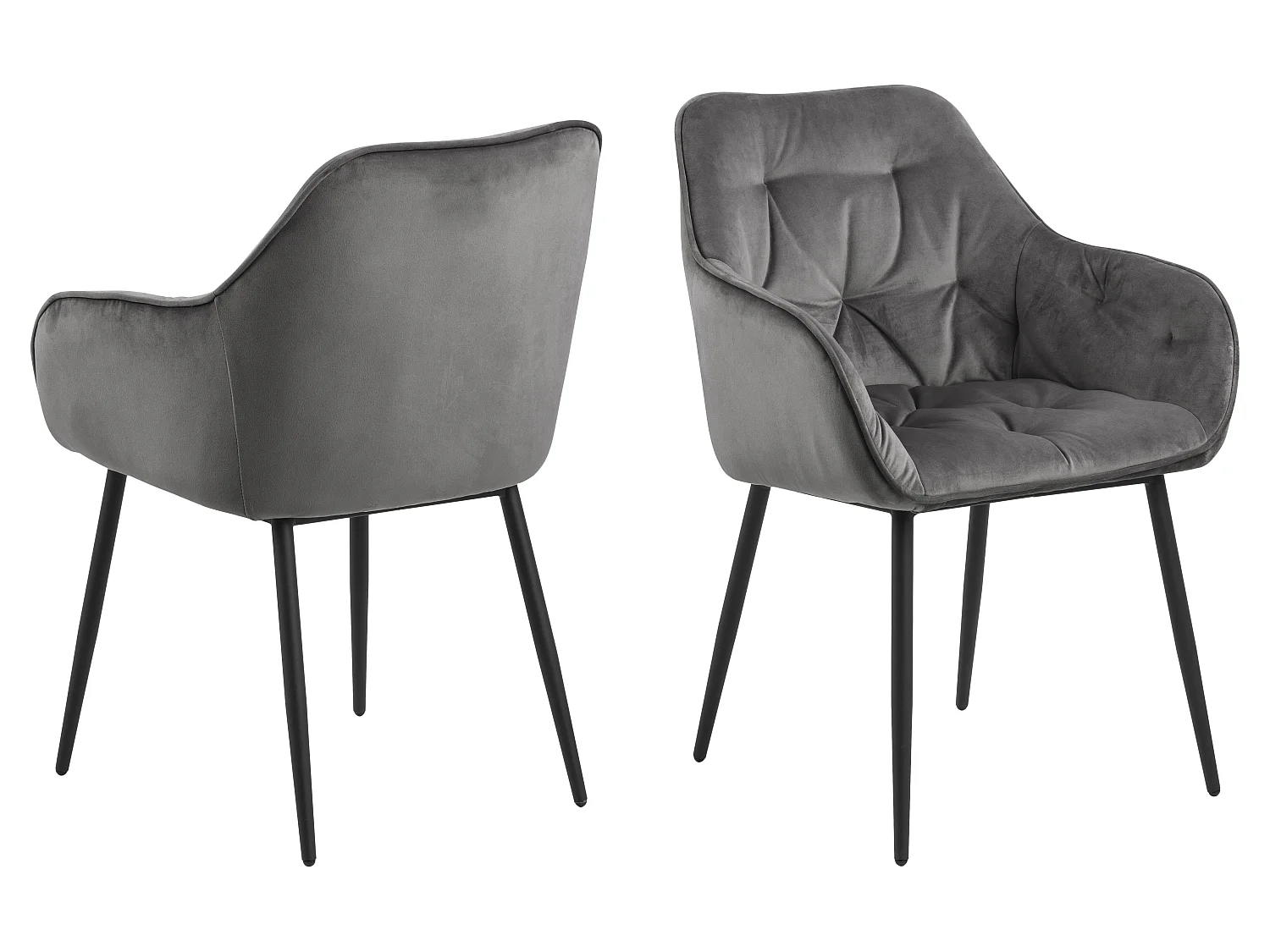 Bruks eetkamerstoel met armleuningen grijs.