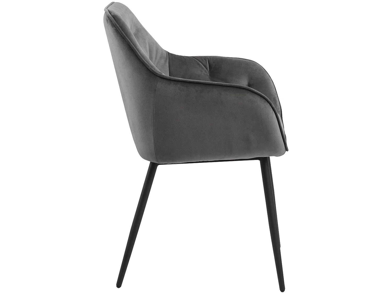 Bruks eetkamerstoel met armleuningen grijs.