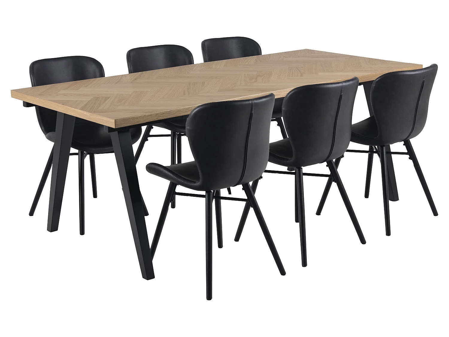 Bali Chaise de salle à manger similicuir PU, noir.