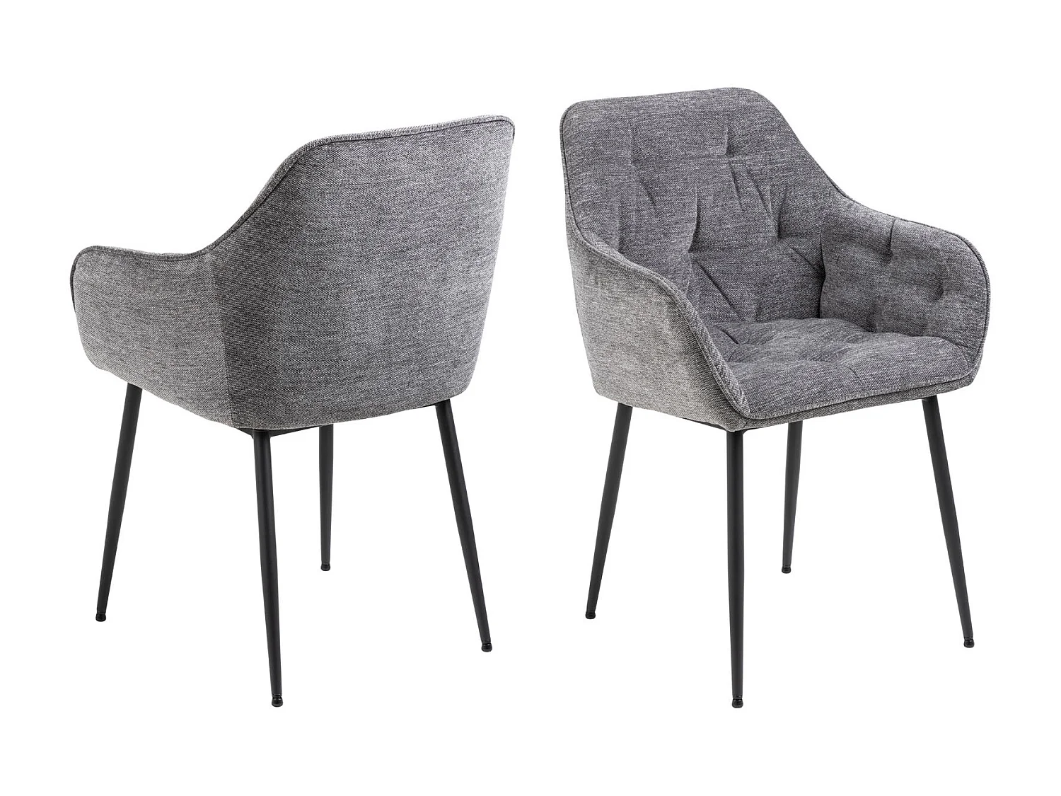 Brooke Chaise de salle à manger avec accoudoirs, gris.