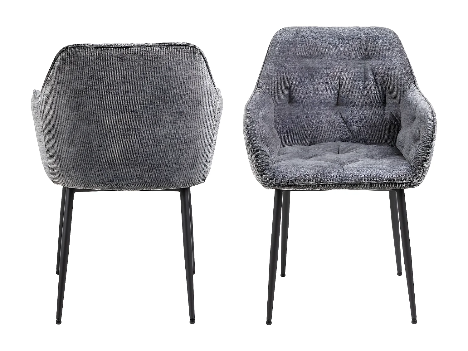 Brooke Chaise de salle à manger avec accoudoirs, gris.