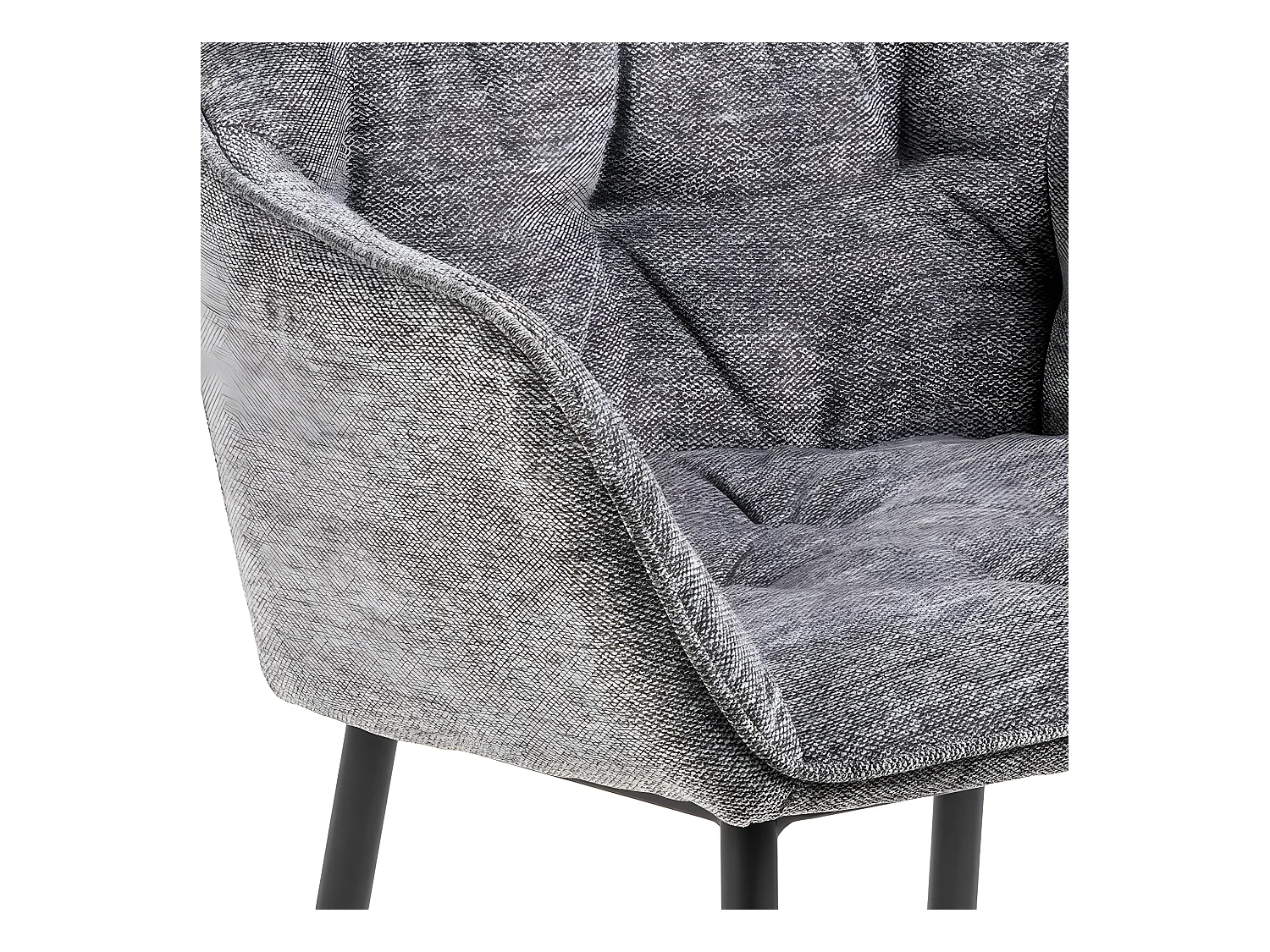 Brooke Chaise de salle à manger avec accoudoirs, gris.