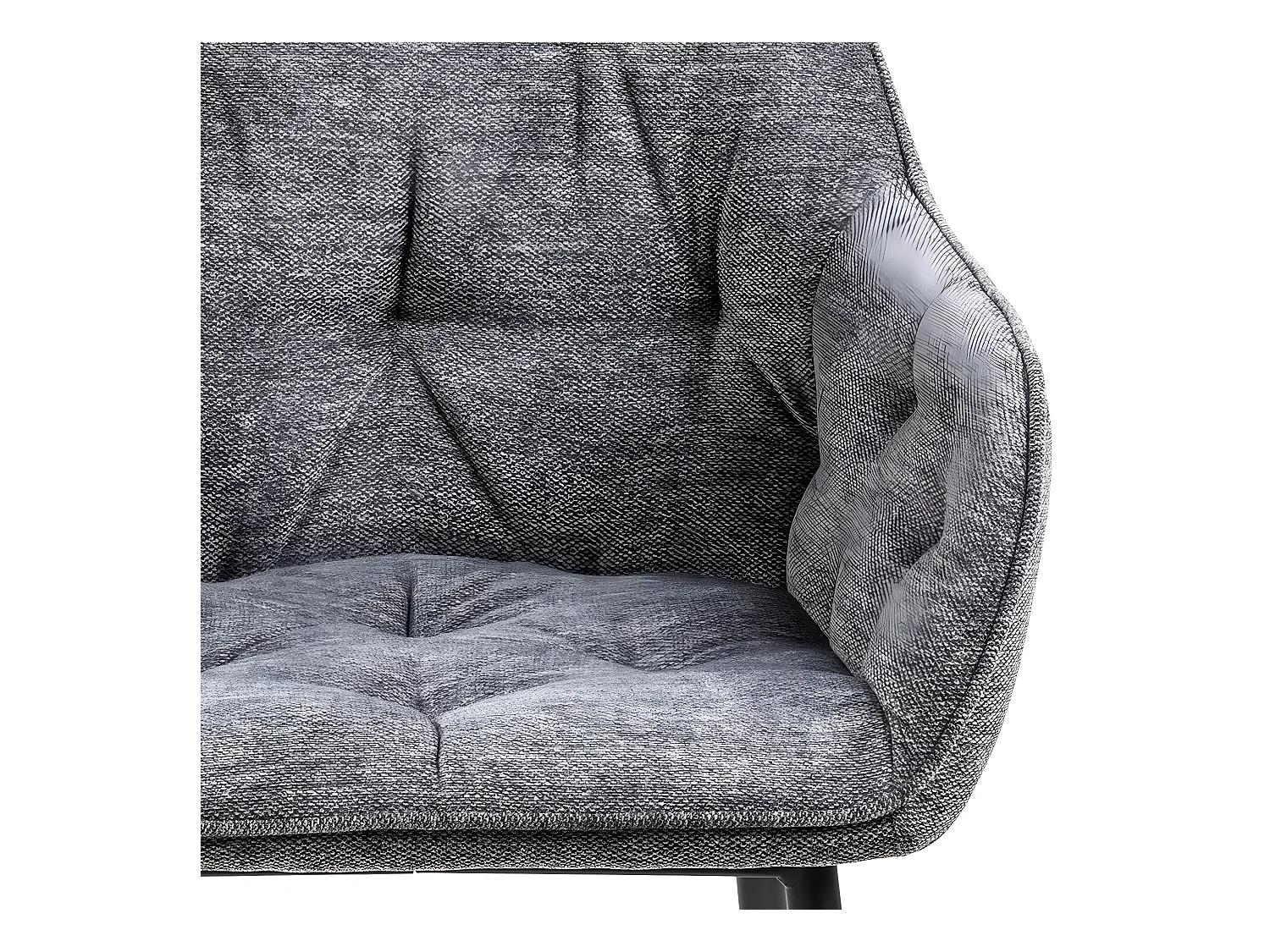 Brooke Chaise de salle à manger avec accoudoirs, gris.