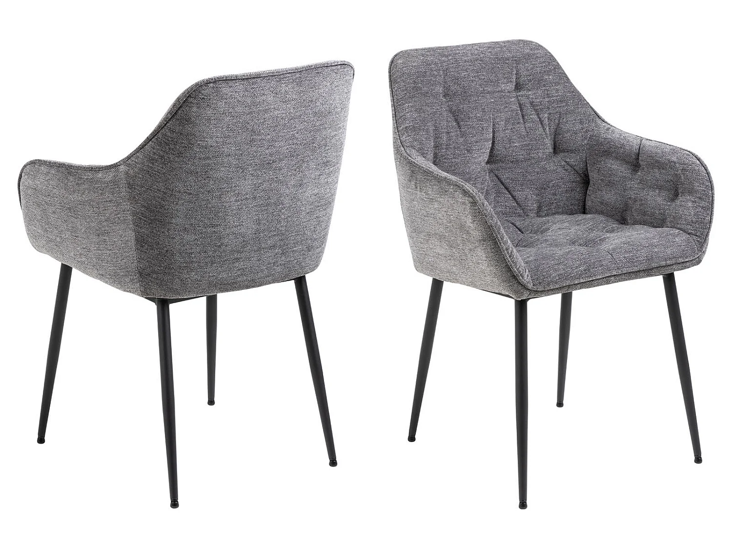 Brooke Chaise de salle à manger avec accoudoirs, gris.