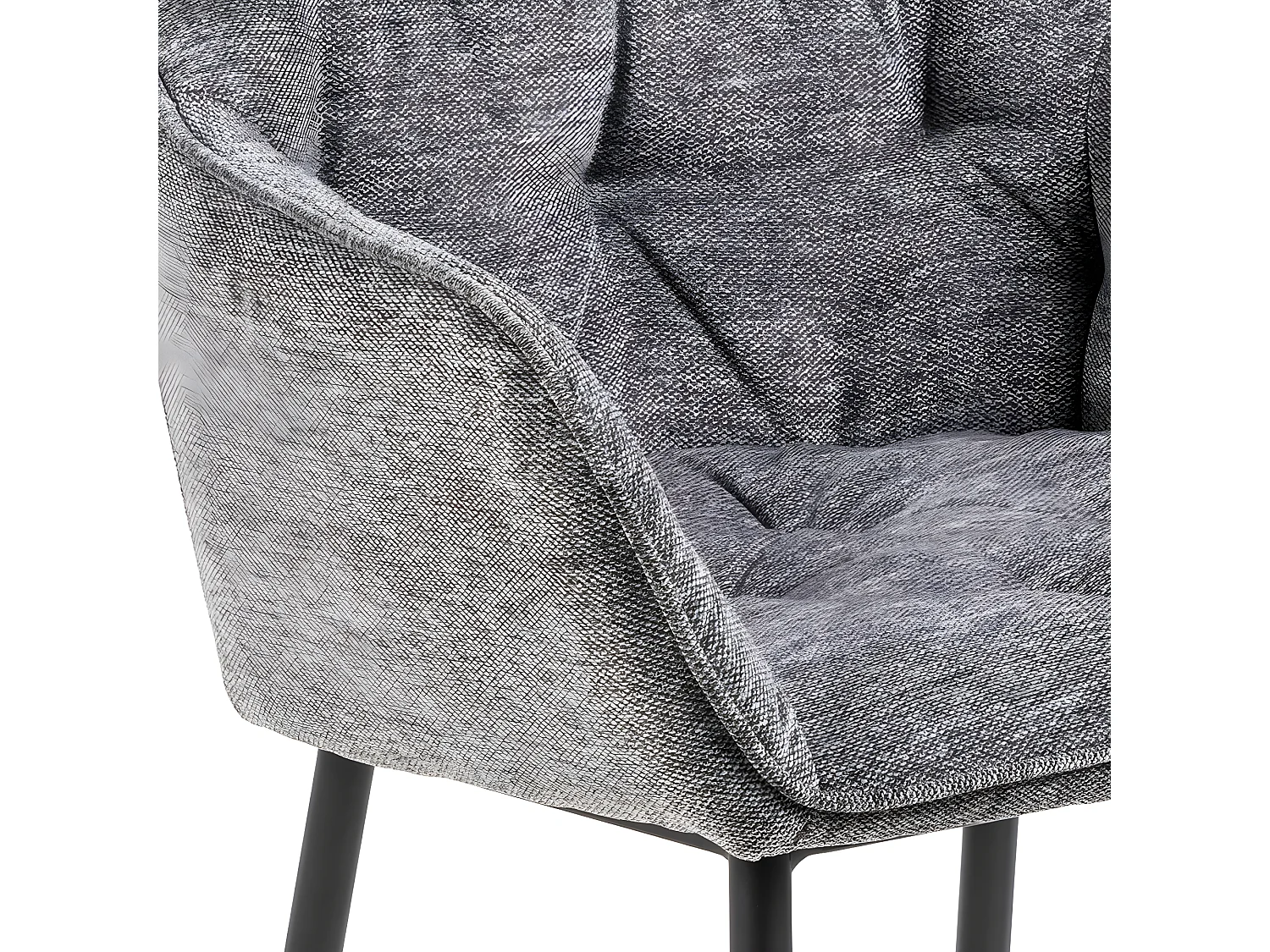 Brooke Chaise de salle à manger avec accoudoirs, gris.