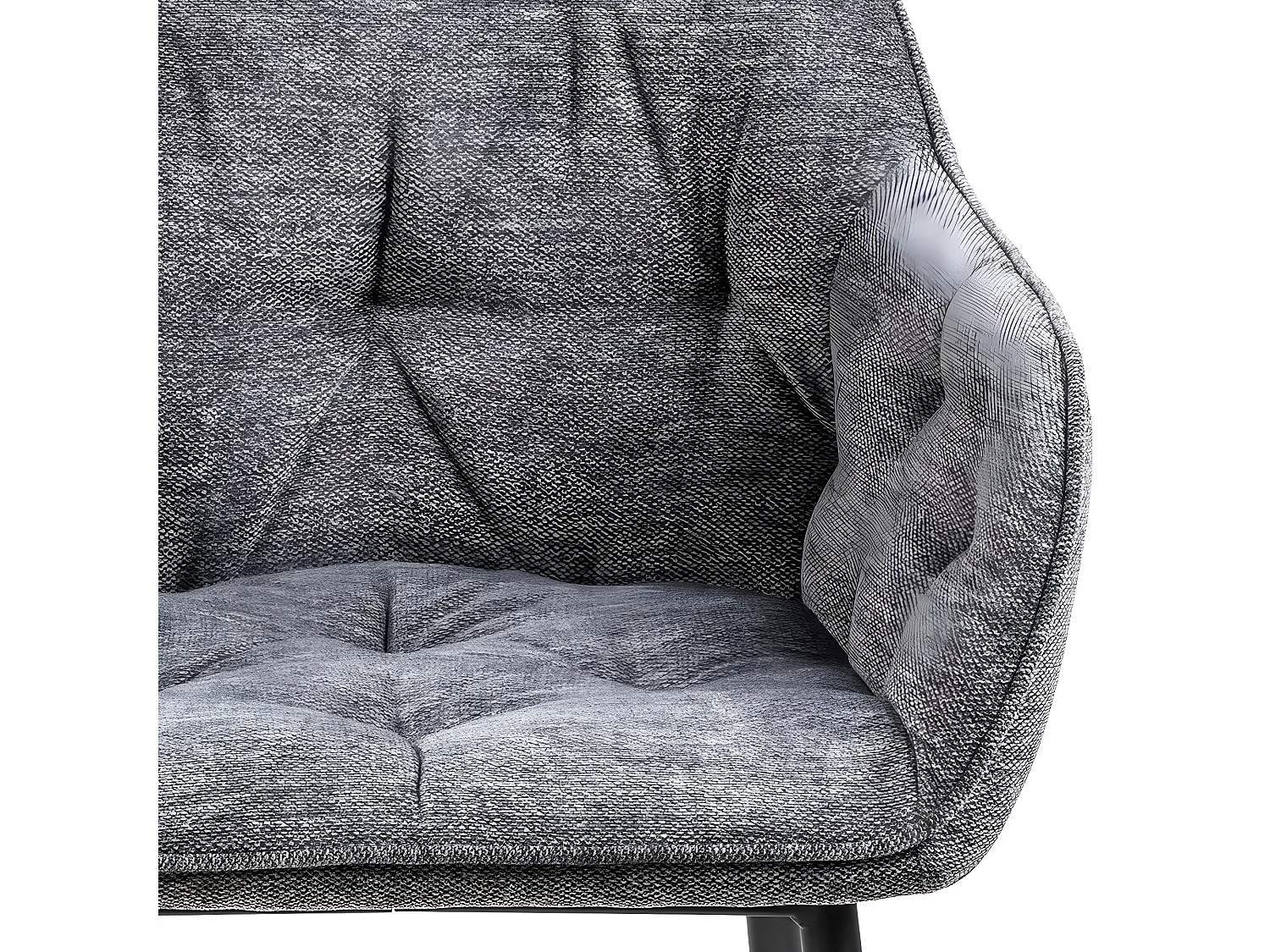 Brooke Chaise de salle à manger avec accoudoirs, gris.