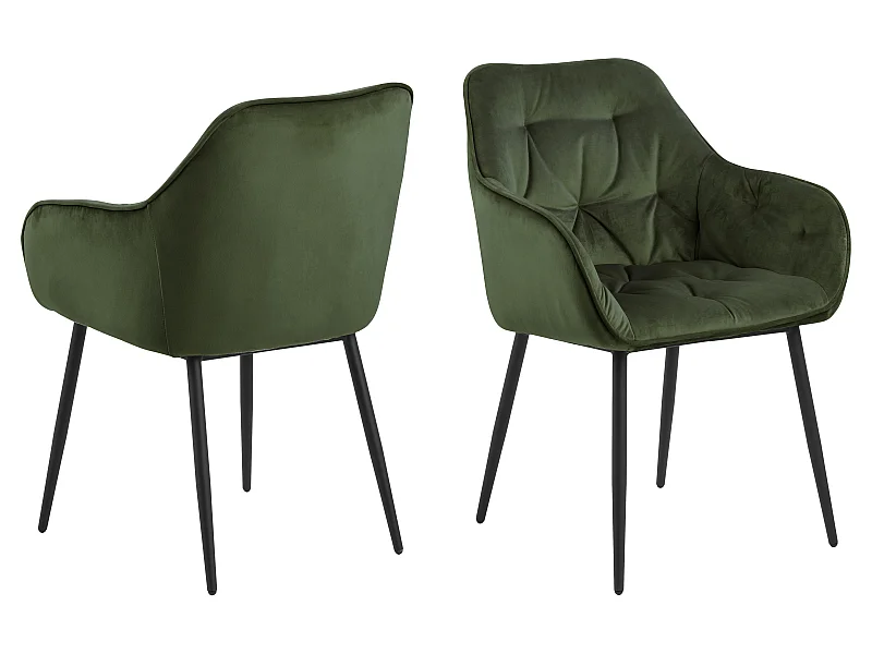 Bruks Esszimmerstuhl mit Armlehne grün.