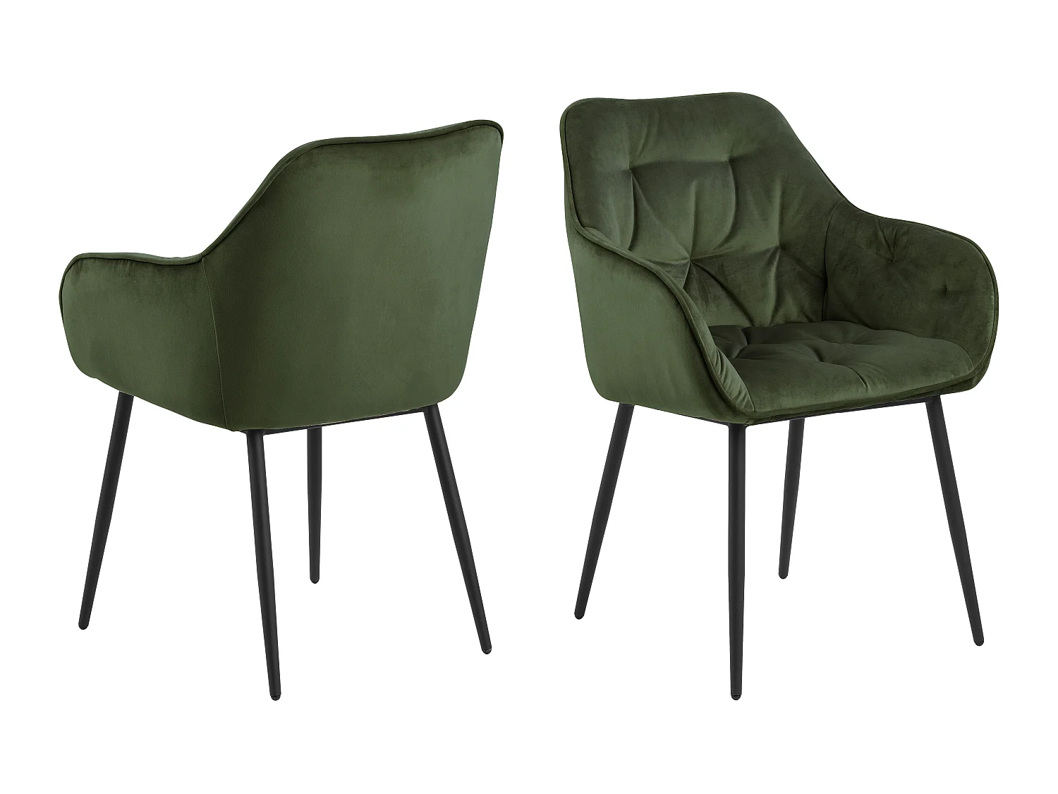 Bruks Chaise de salle à manger avec accoudoirs, vert.