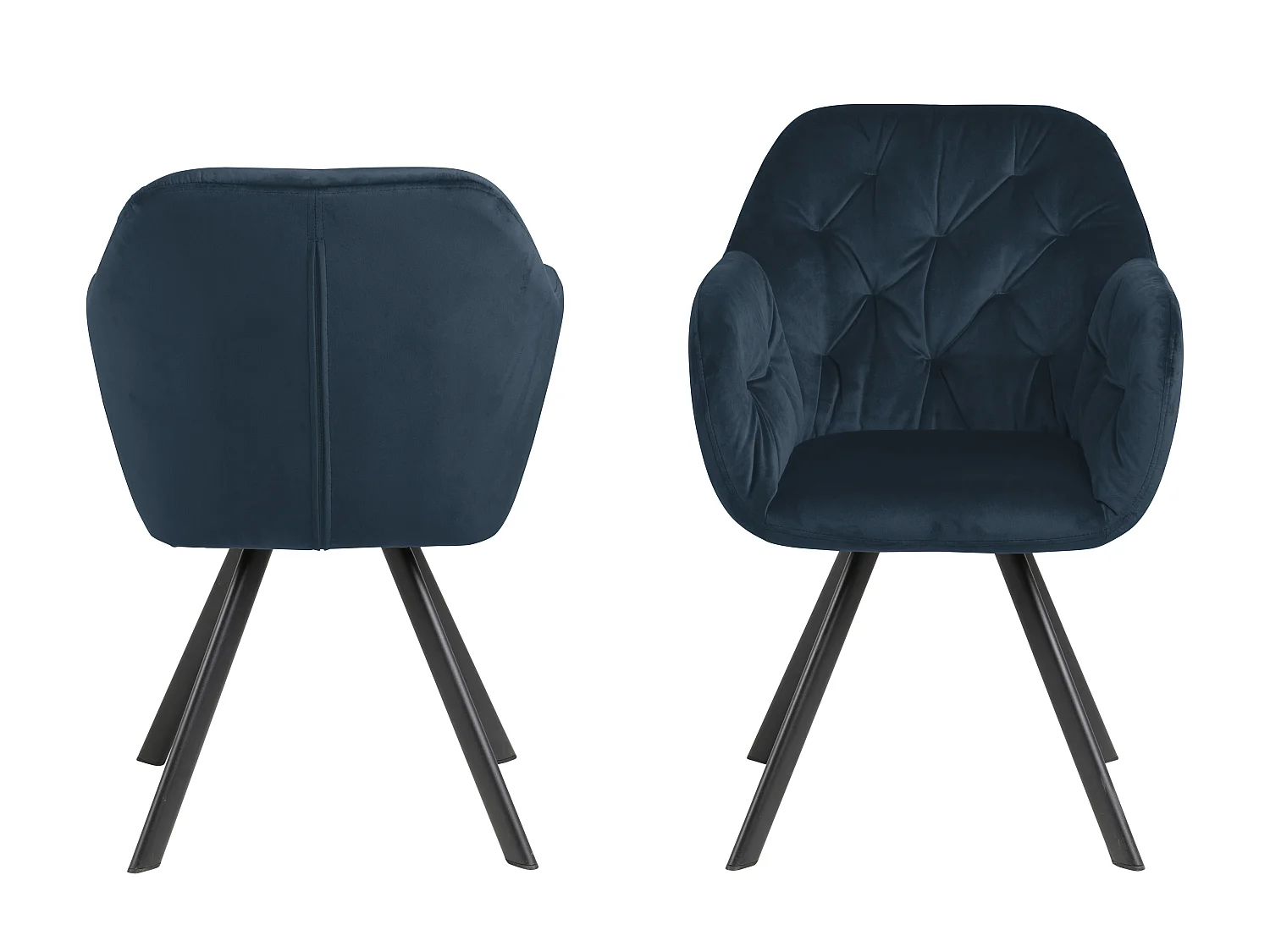 Lora eetkamerstoel met armleuningen blauw.