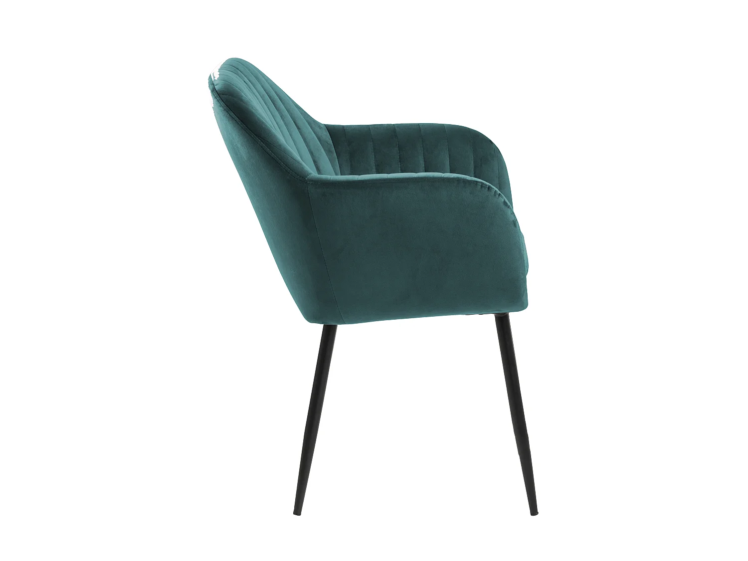 Emil Chaise de salle à manger, vert bouteille, métal noir.