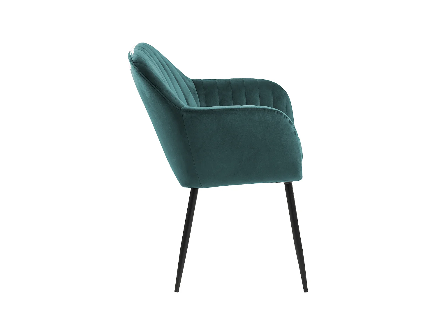Emil Chaise de salle à manger, vert bouteille, métal noir.