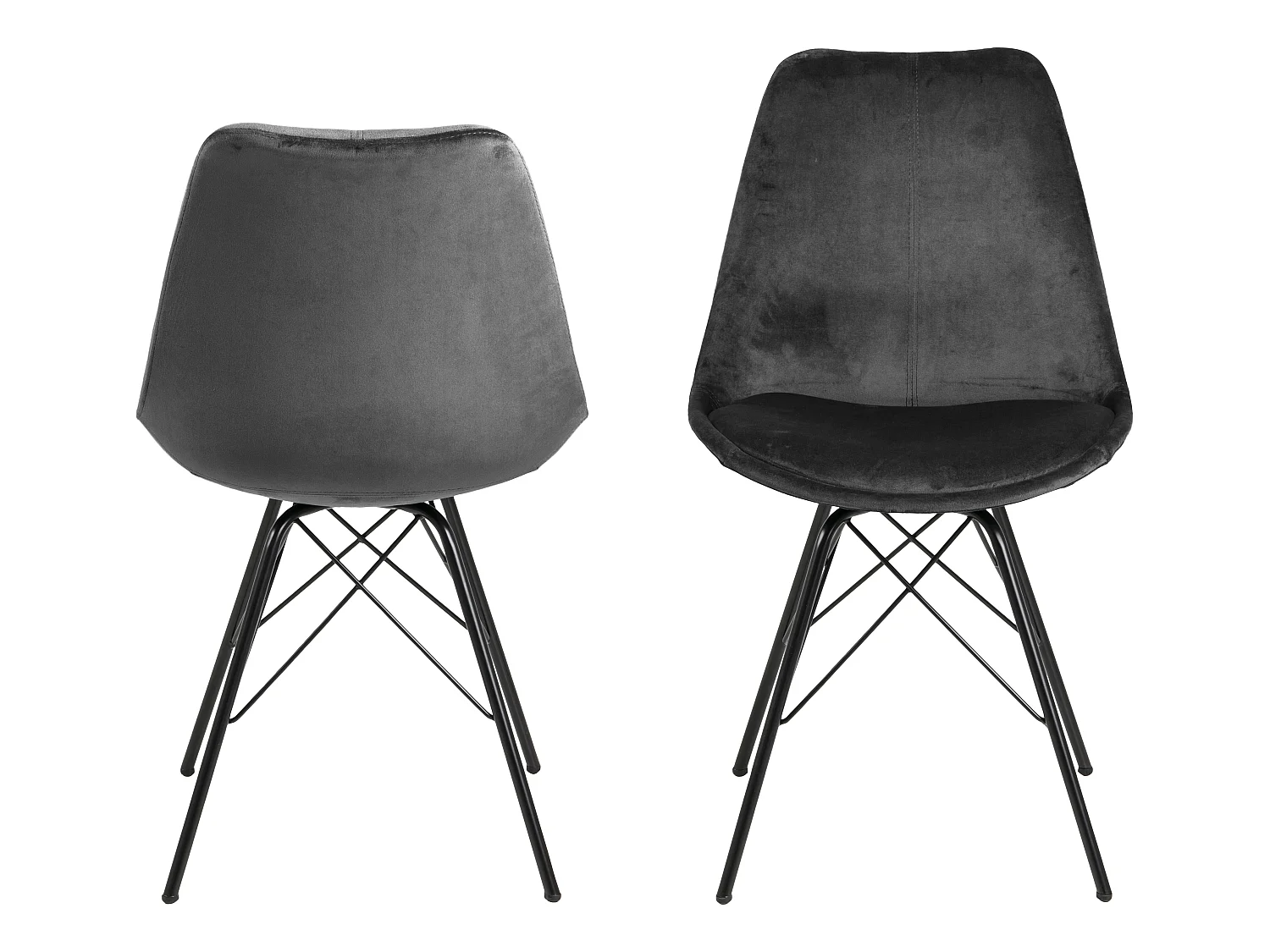 Erin Chaise de salle à manger, gris foncé, noir.