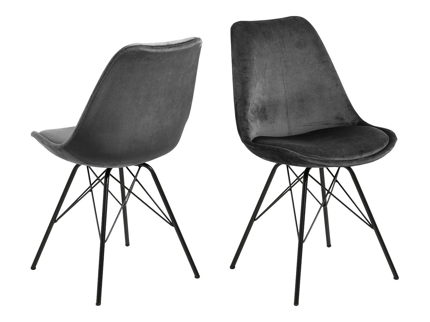 Erin Chaise de salle à manger, gris foncé, noir.