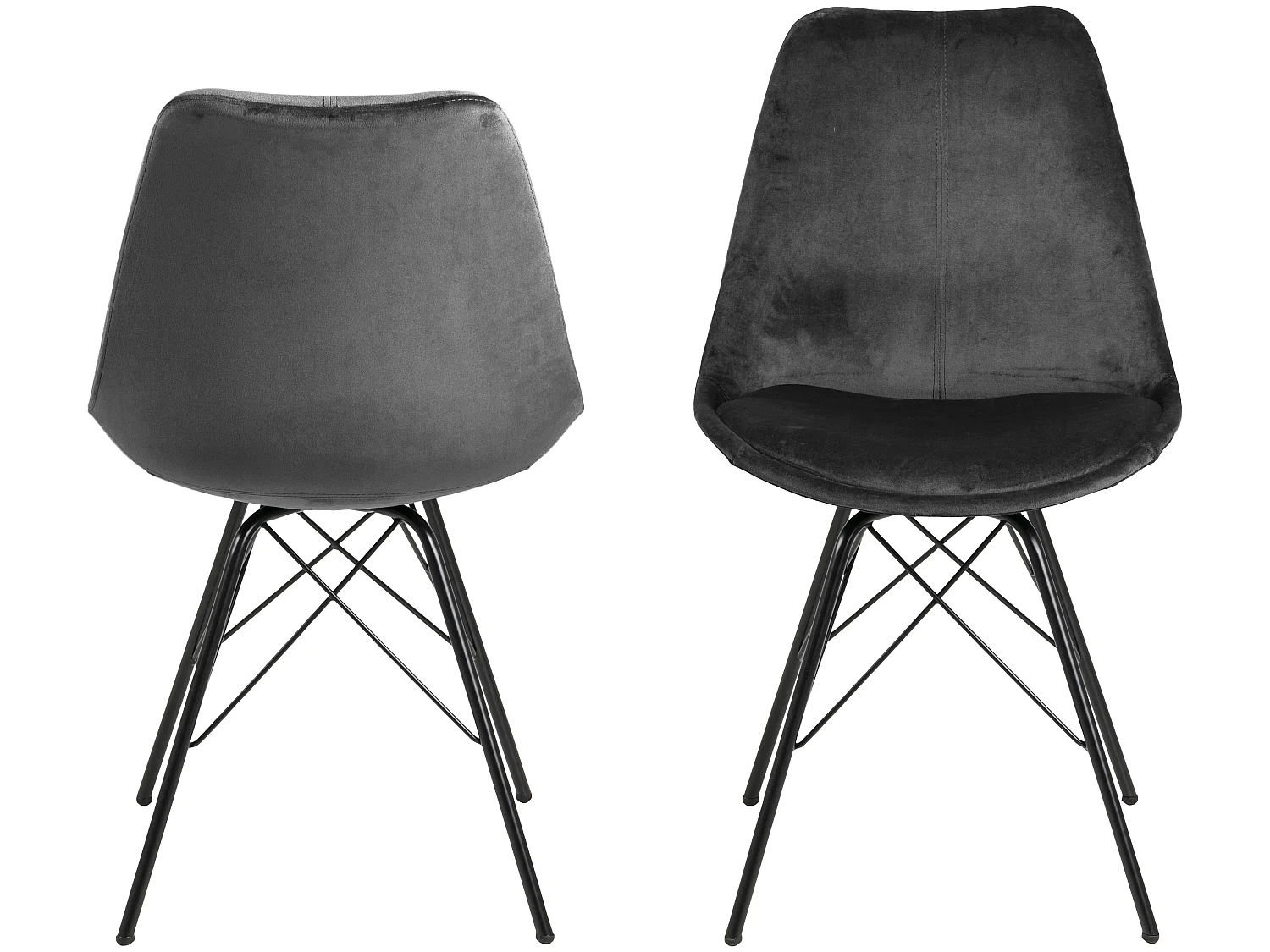 Erin eetkamerstoel donkergrijs, zwart.