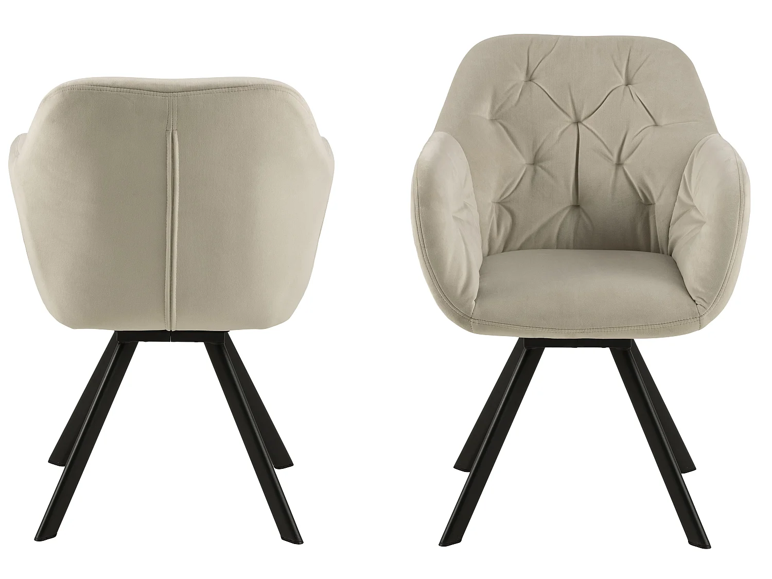 Lola Esszimmerstuhl mit Armlehnen und Rücklauf, Velour braun.