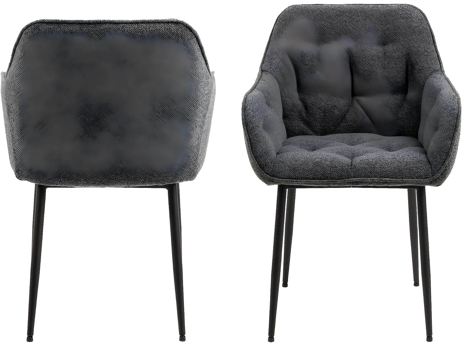 Brooke chaise de salle à manger avec accoudoirs gris.