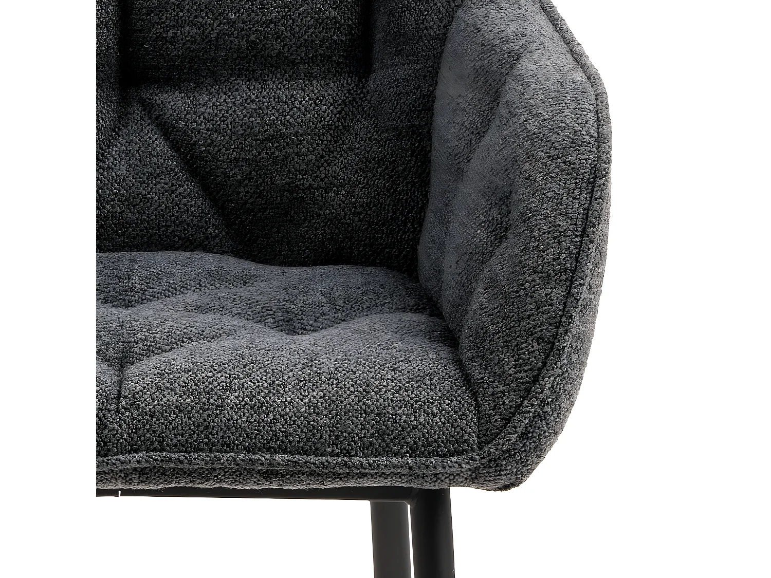 Brooke chaise de salle à manger avec accoudoirs gris.