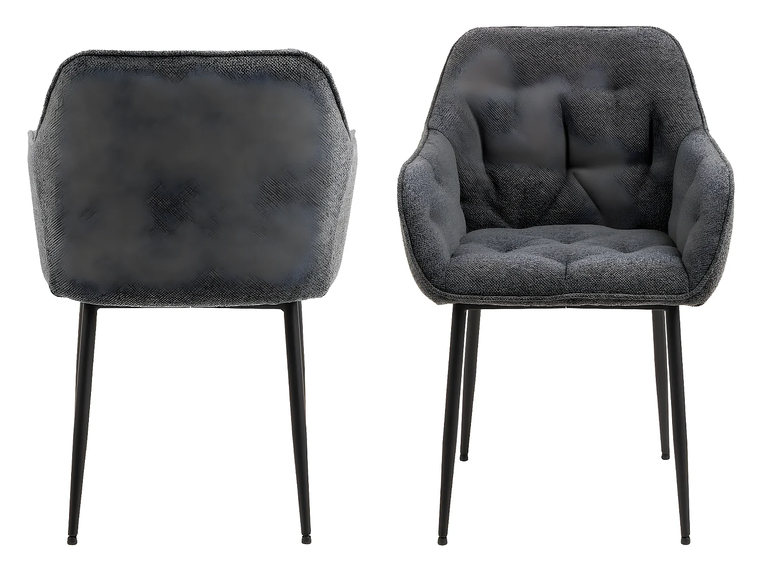 Brase eetkamerstoel met armleuningen grijs.