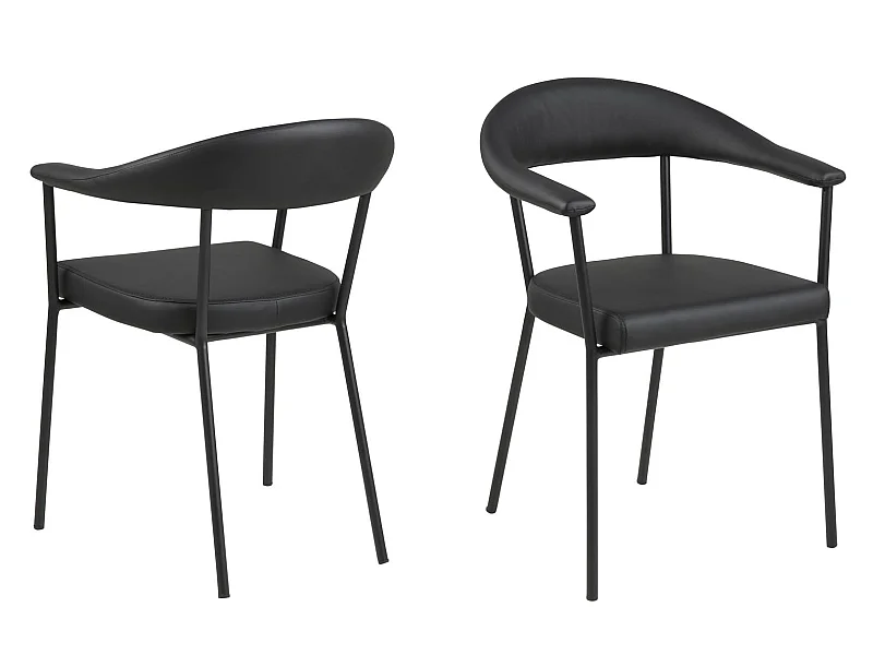 Avur eetkamerstoel met armleuningen zwart.