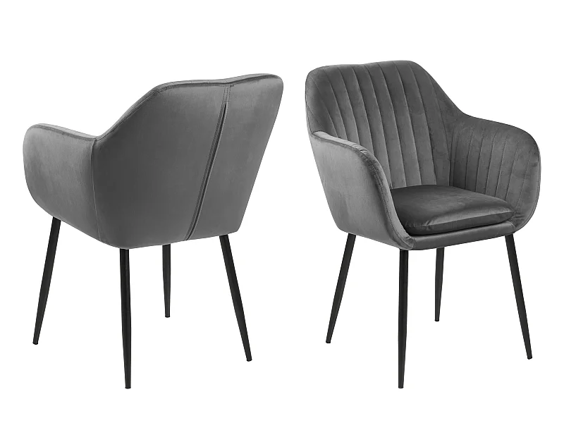 Emil Esszimmerstuhl dunkelgrau, Metall schwarz.