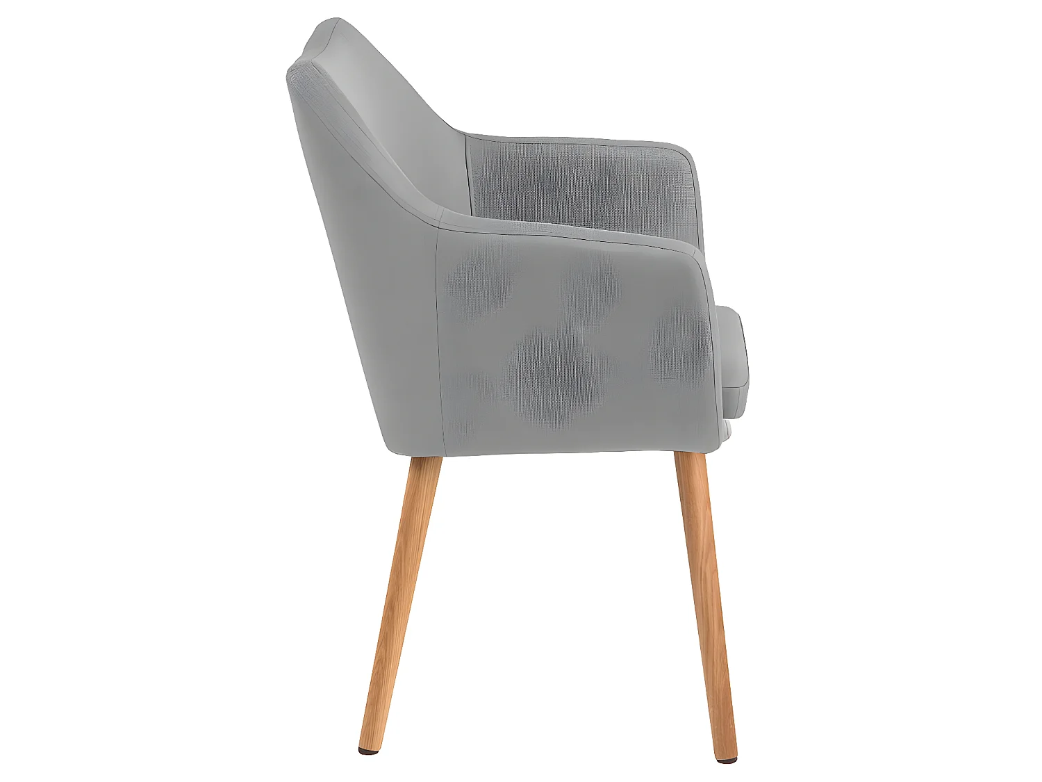 Noel eetkamerstoel in lichtgrijze stof en geoliede eikenhouten poten.