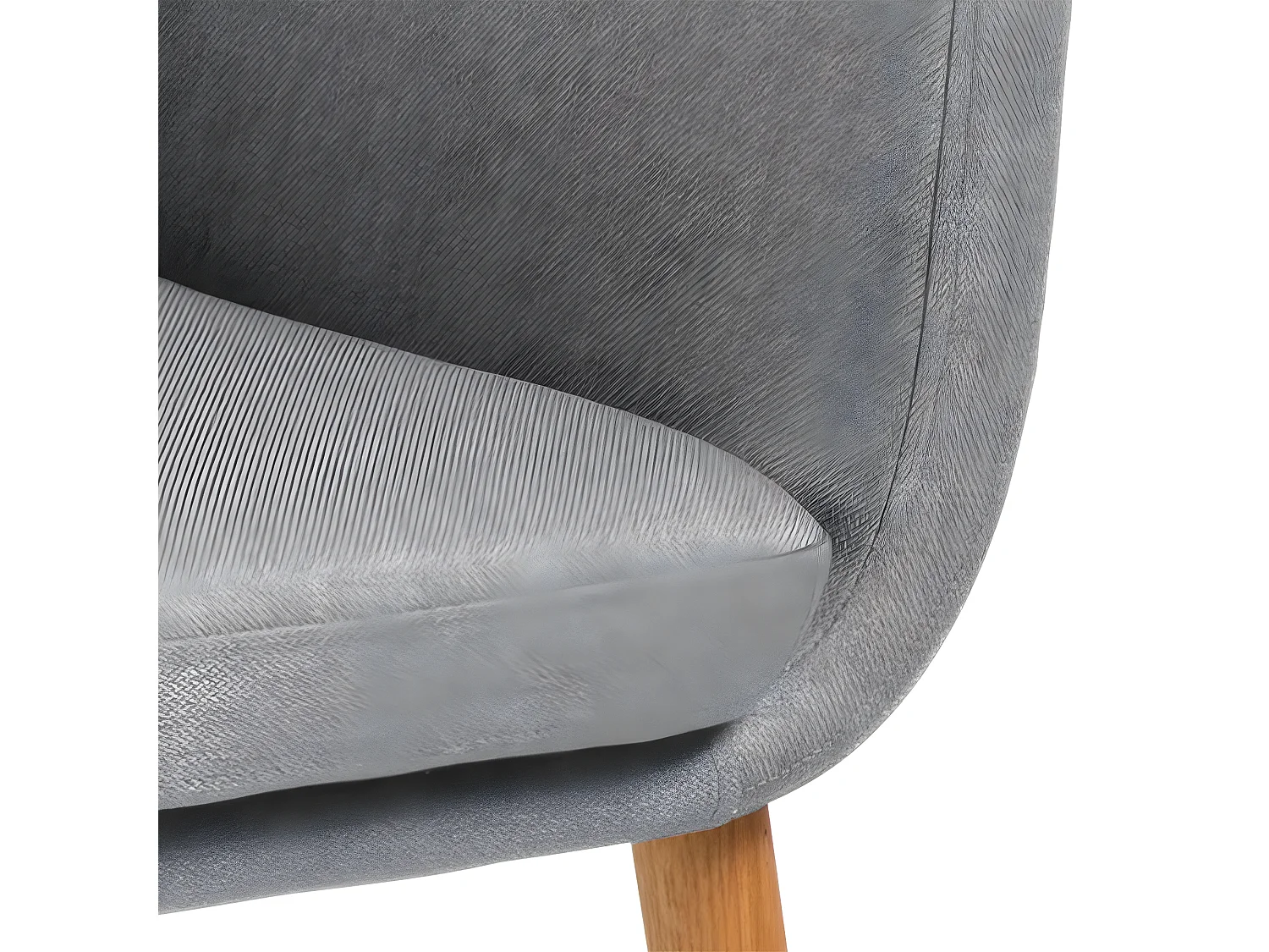 Noel eetkamerstoel in lichtgrijze stof en geoliede eikenhouten poten.