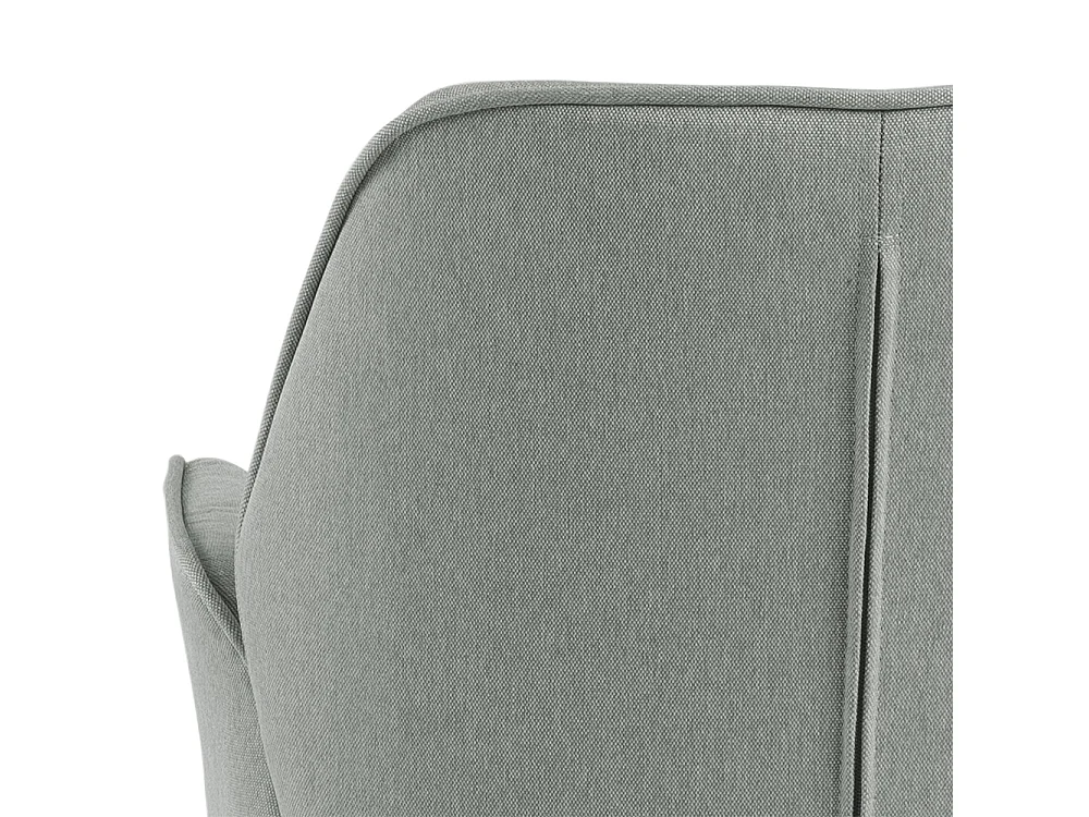 Aura Chaise de salle à manger avec pieds, noir, dossier et accoudoirs, gris clair.