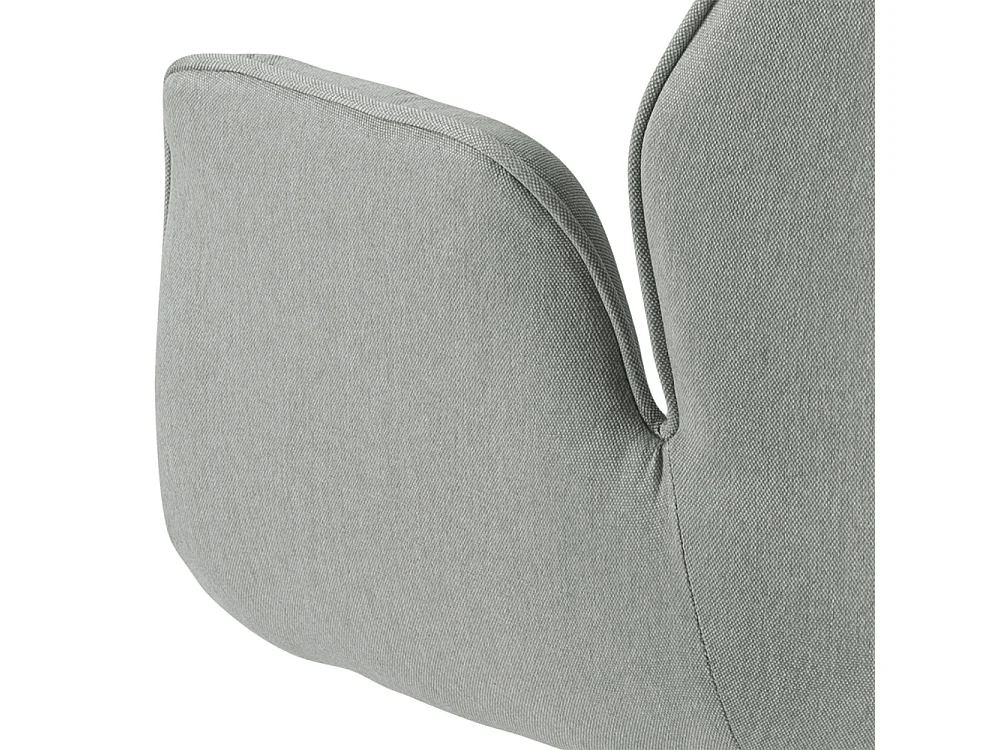 Aura Chaise de salle à manger avec pieds, noir, dossier et accoudoirs, gris clair.