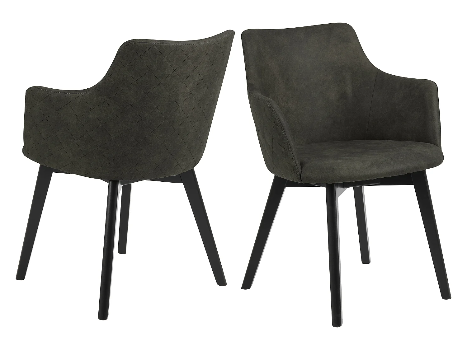Bea Chaise de salle à manger avec accoudoirs, vert.