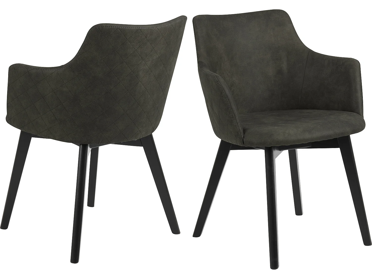 Bea Chaise de salle à manger avec accoudoirs, vert.