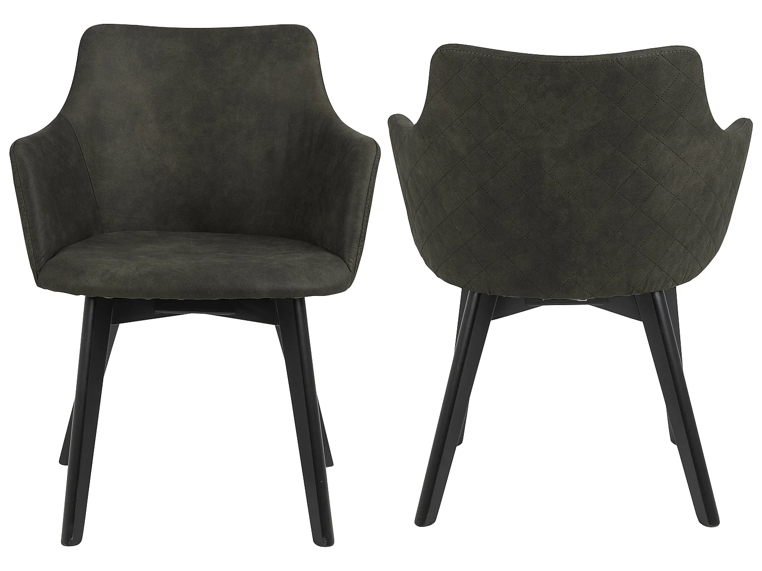 Bea Chaise de salle à manger avec accoudoirs, vert.