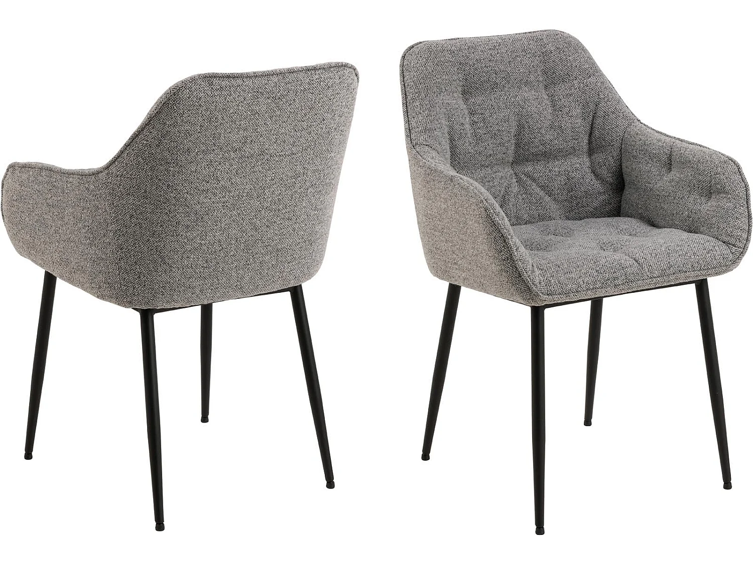 Brooke Esszimmerstuhl mit Armlehne grau.