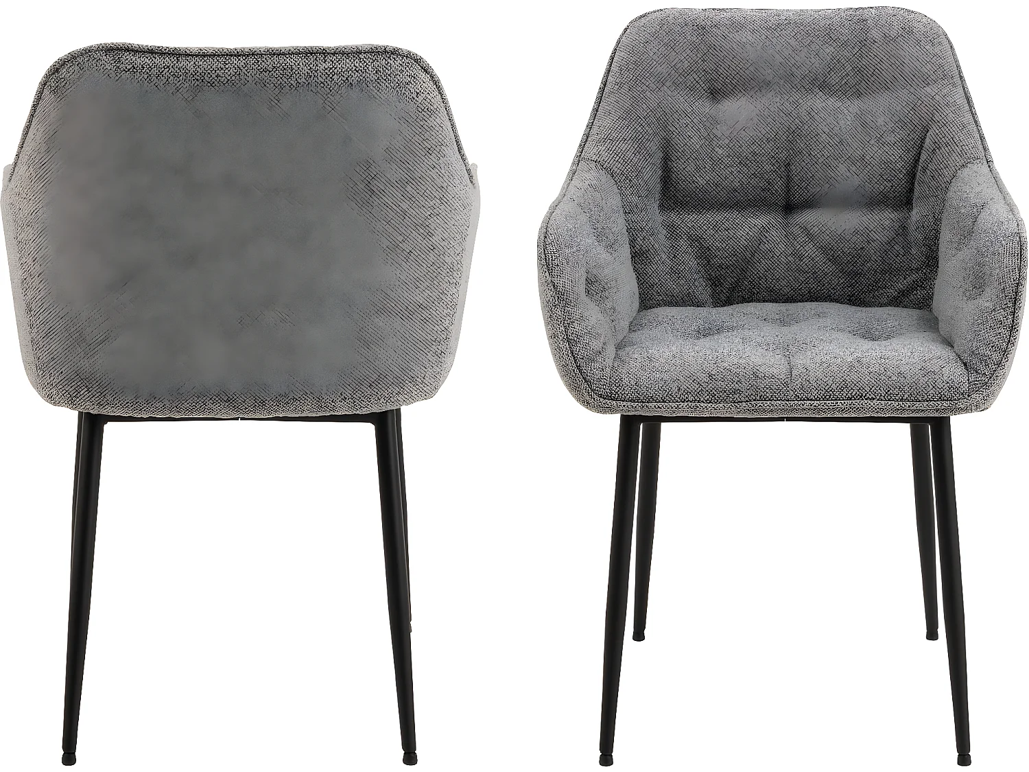 Brooke chaise de salle à manger avec accoudoirs gris.