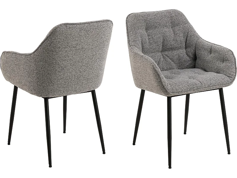 Bros eetkamerstoel met armleuningen grijs.