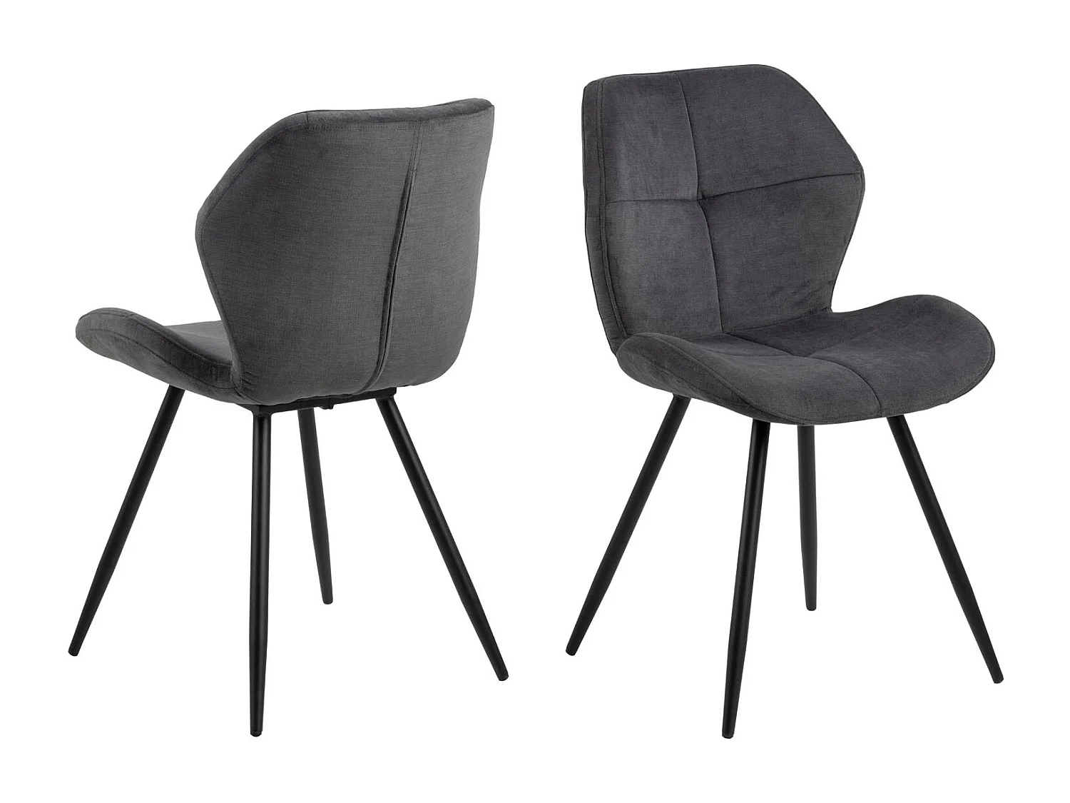 Petri Chaise de salle à manger, gris, noir.