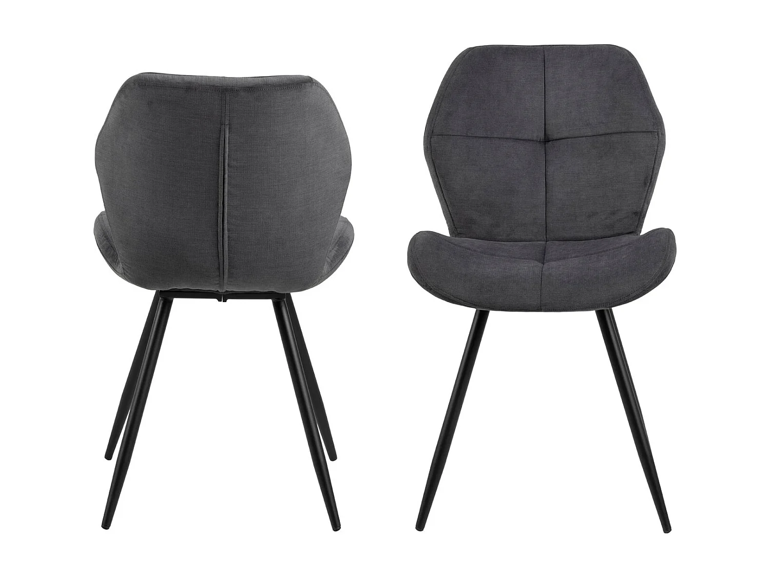 Petri Chaise de salle à manger, gris, noir.