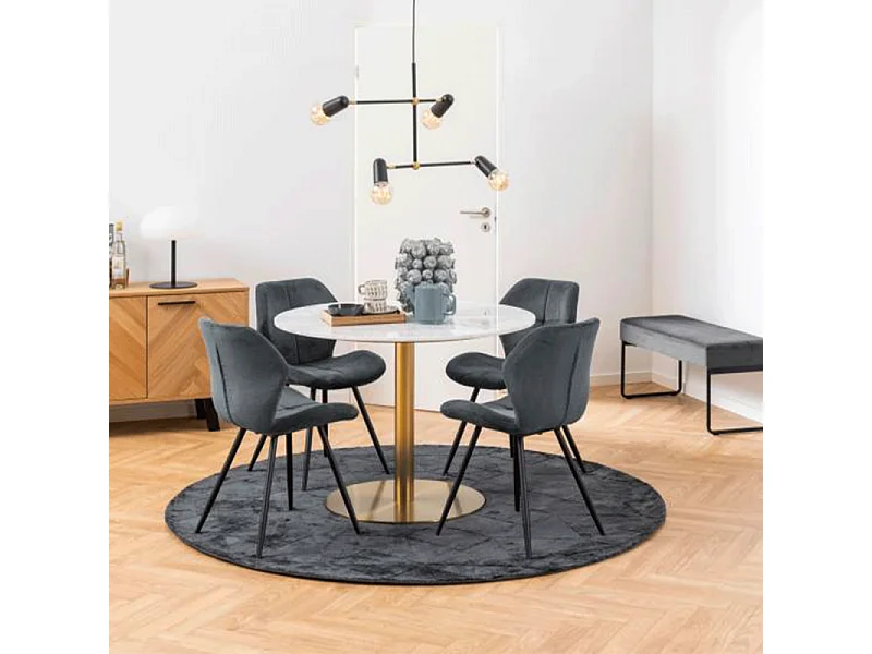 Petri Chaise de salle à manger, gris, noir.