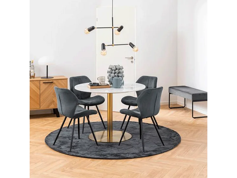 Petria eetkamerstoel grijs, zwart.