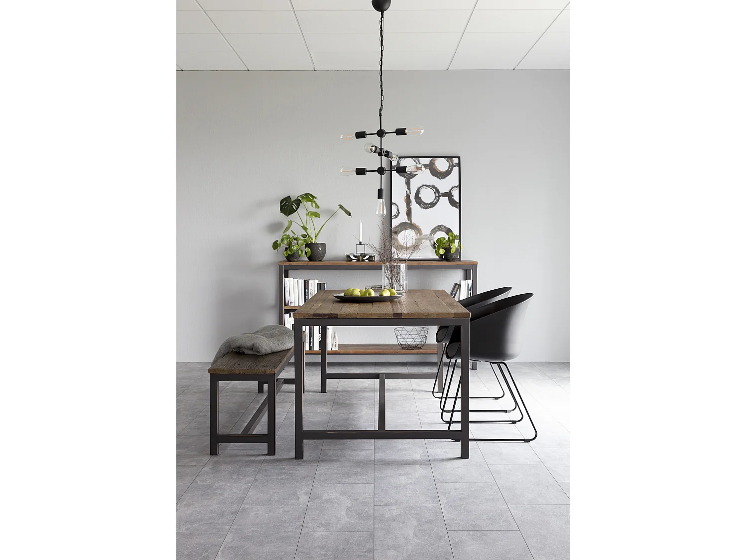 Momo eetkamerstoel zwart, grijs.